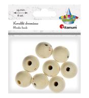 Koraliki drewniane okrągłe z twarzą 8szt