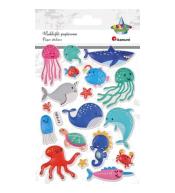 Naklejki wypukłe zwierzęta wodne mix 18szt.