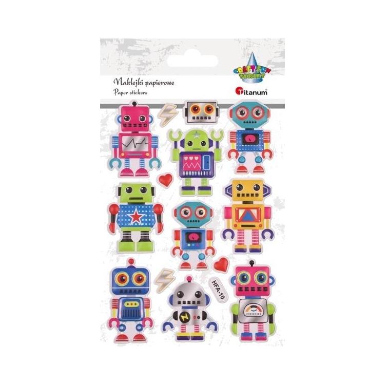 Naklejki wypukłe roboty mix 14szt.