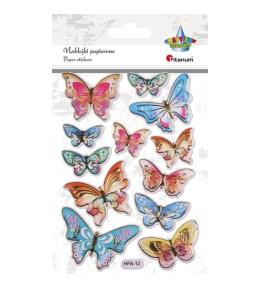 Naklejki wypukłe motyle złocone mix 12szt.