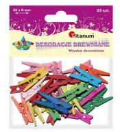 Klamerki drewniane 8 kolorów 3x25mm 25szt