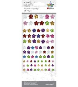 Kryształki samoprzylepne kwiatki mix 84szt