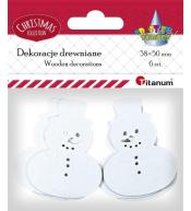 Drewniane bałwanki ażurowe 6szt