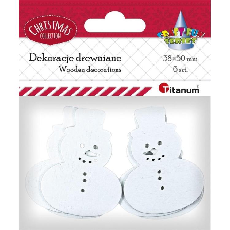 Drewniane bałwanki ażurowe 6szt