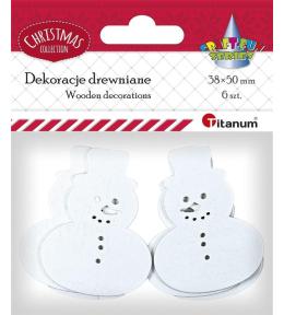 Drewniane bałwanki ażurowe 6szt