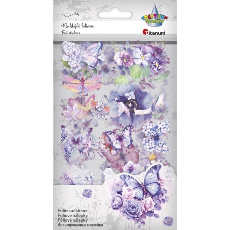 Naklejki foliowe 4 plansze motyle, kwiaty