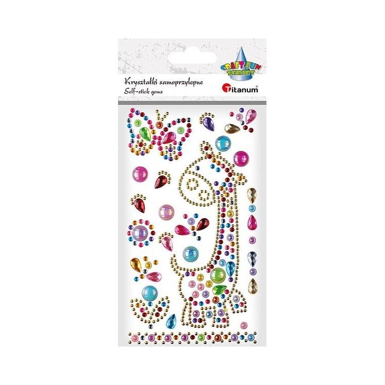 Kryształki samoprzylepne żyrafa i motyl + dekory