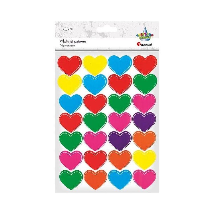 Naklejki papierowe serca 56szt.