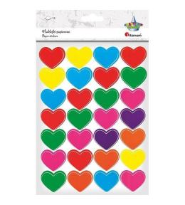 Naklejki papierowe serca 56szt.
