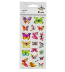 Naklejki wypukłe z żywicy epoksydowej motyle 19szt