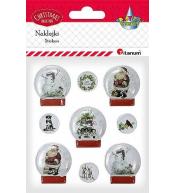 Naklejki 3D kule śnieżne 9szt