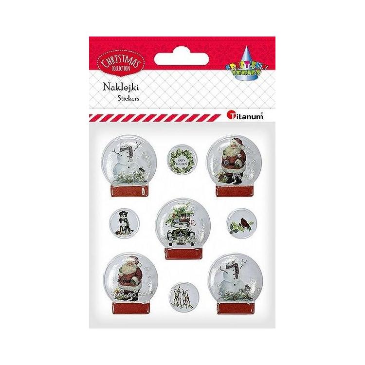 Naklejki 3D kule śnieżne 9szt