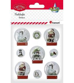 Naklejki 3D kule śnieżne 9szt
