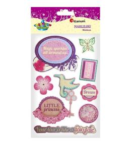 Naklejki papierowe 3D little princess mix 8szt