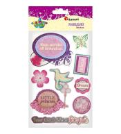 Naklejki papierowe 3D little princess mix 8szt