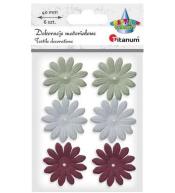 Kwiaty materiałowe pianka 3D 40mm mix 6szt
