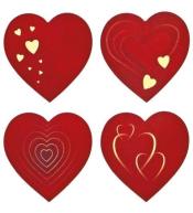 Naklejki papierowe na taśmie Serca 500szt