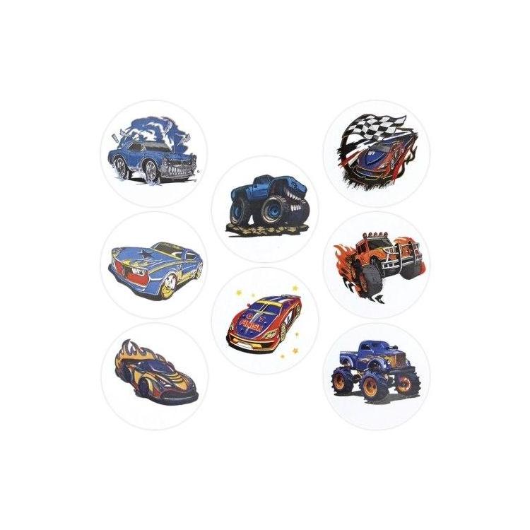 Naklejki papierowe na taśmie Samochody 500szt