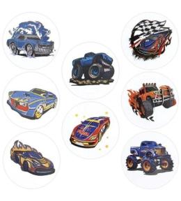 Naklejki papierowe na taśmie Samochody 500szt