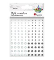 Perełki samoprzylepne okrągłe 120szt białe srebrne