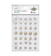 Kryształki samoprzylepne perłowe mix 35szt