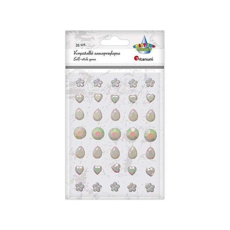 Kryształki samoprzylepne perłowe mix 35szt