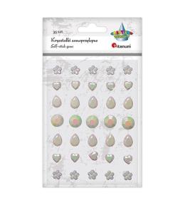 Kryształki samoprzylepne perłowe mix 35szt