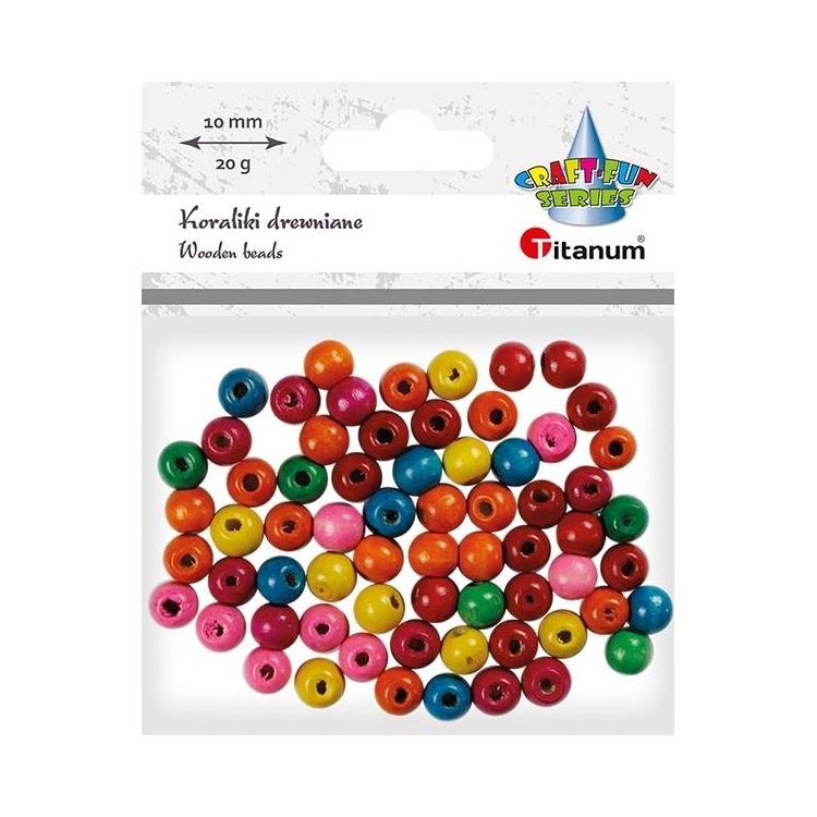 Koraliki drewniane okrągłe 10g