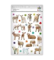 Naklejki papierowe owce, kwiaty 31szt.