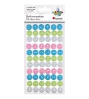 Guziki plastikowe samoprzylepne pastel 66szt