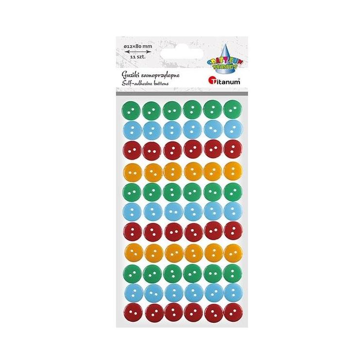 Guziki plastikowe samoprzylepne 66szt