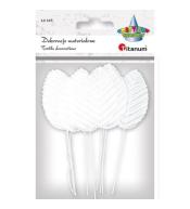 Liście materiałowe na druciku 10szt białe