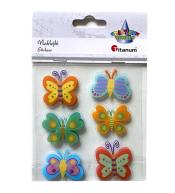 Naklejki foliowe 3D motyle mix 6szt