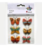 Naklejki foliowe 3D motyle mix 6szt