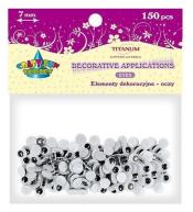 Oczy bez kleju i rzęs 7mm 150szt