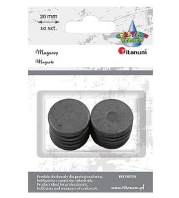 Magnesy okrągłe czarne 20mm 10szt