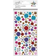 Kryształki samoprzylepne kwiatki, kwadraty 141szt