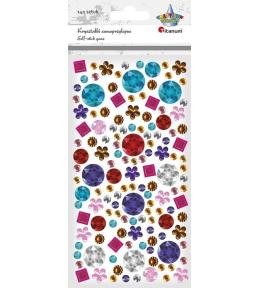 Kryształki samoprzylepne kwiatki, kwadraty 141szt