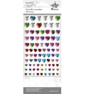Kryształki samoprzylepne serca mix 84szt