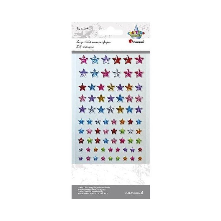 Kryształki samoprzylepne gwiazdki mix 84szt