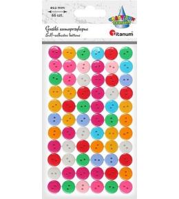 Guziki samoprzylepne okrągłe 12mm mix 66szt