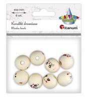 Koraliki drewniane emotki 8szt