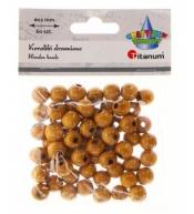 Koraliki drewniane jasno brązowe 60szt