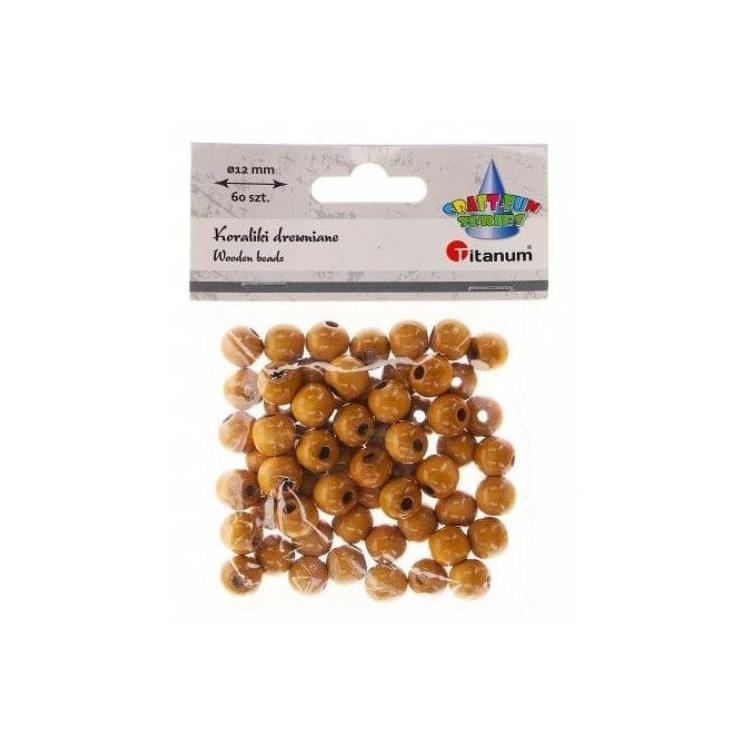 Koraliki drewniane jasno brązowe 60szt