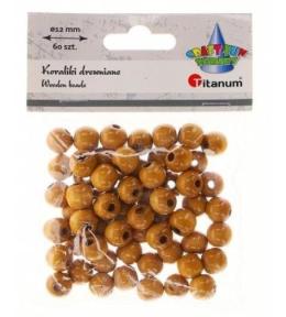 Koraliki drewniane jasno brązowe 60szt