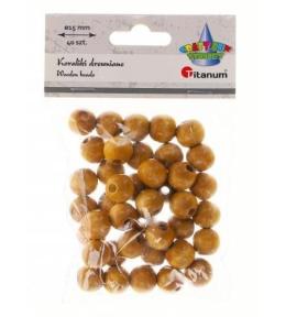 Koraliki drewniane jasno brązowe 40szt