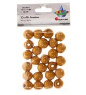 Koraliki drewniane jasno brązowe 25szt
