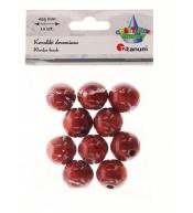 Koraliki drewniane lakierowane brązowe 10szt