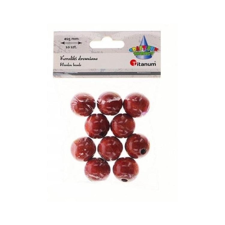 Koraliki drewniane lakierowane brązowe 10szt