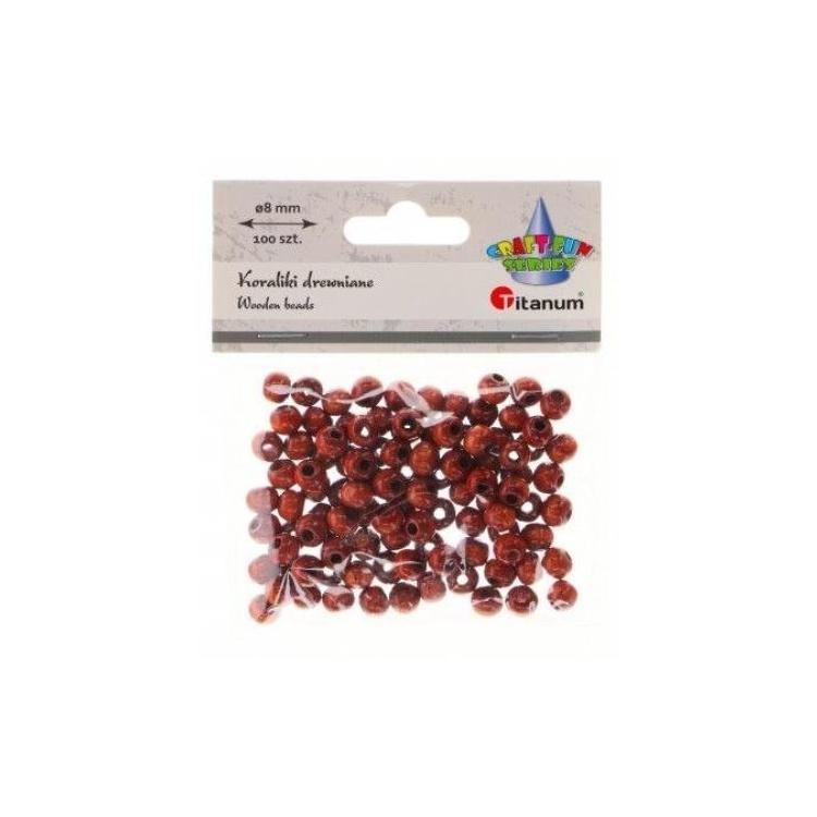 Koraliki drewniane lakierowane brązowe 100szt